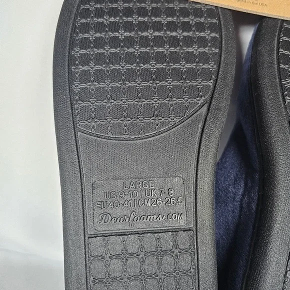 Dearfoams Women's Slippers Size Large 9-10 Navy Blue Memory Foam Indoor Outdoor - Picture 6 of 6